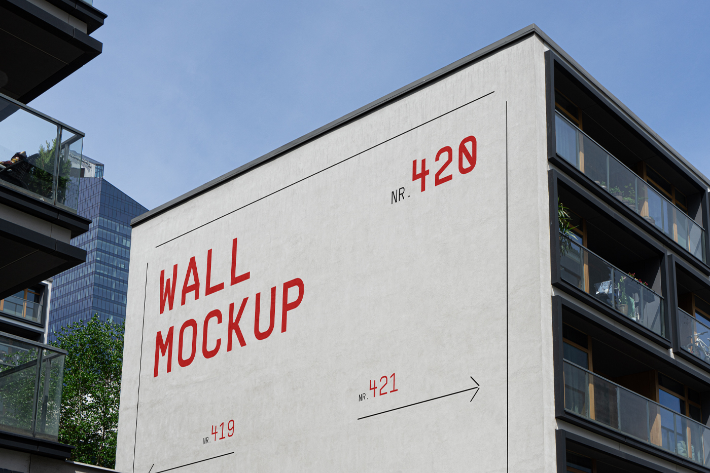 Free Building ElevationWall PSD Mockup