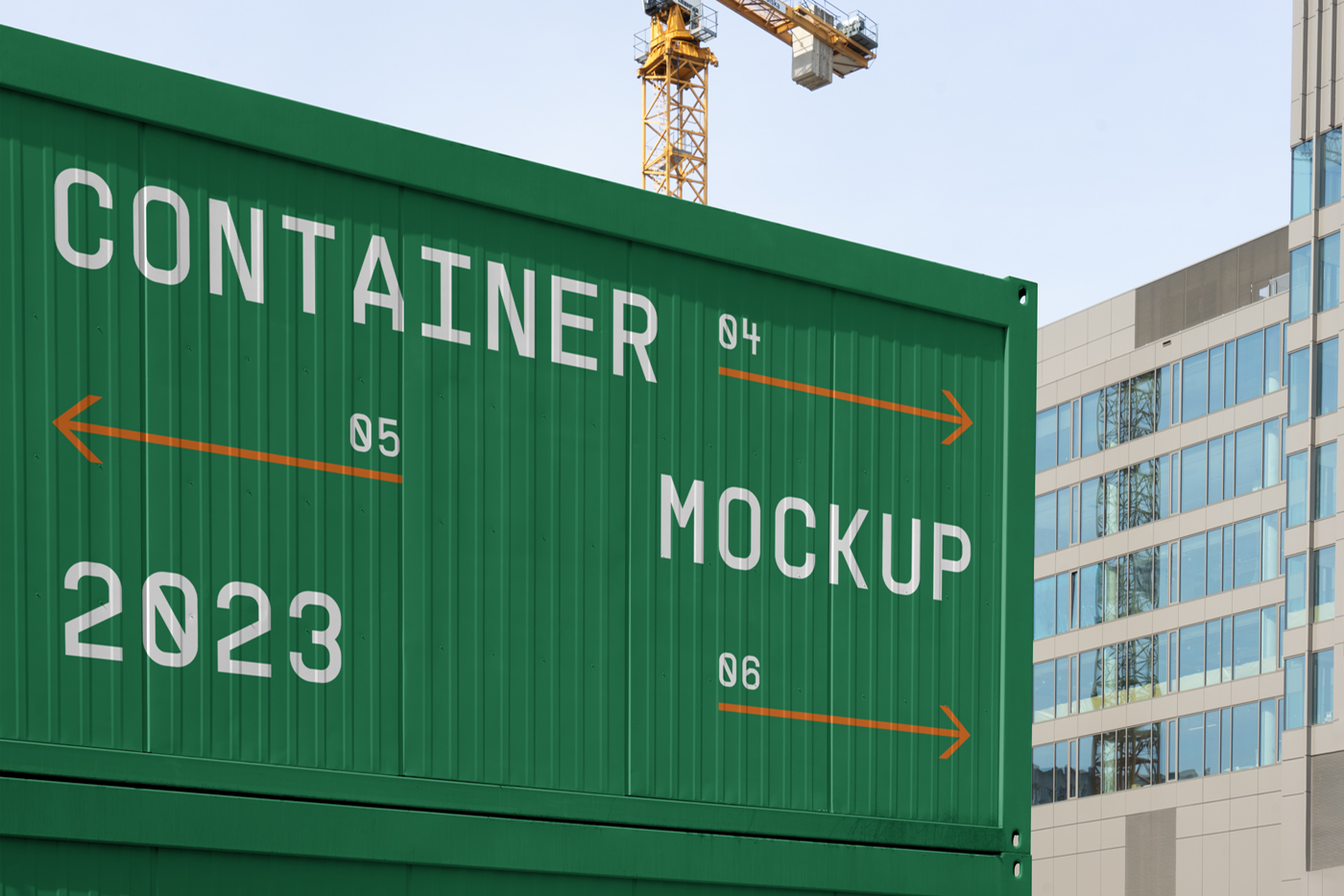 Free Construction Container PSD Mockup