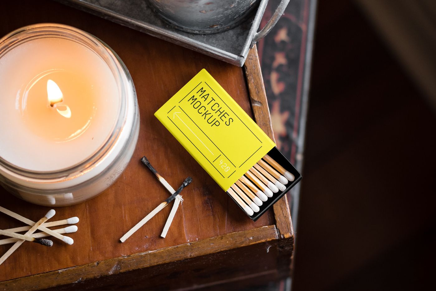 Free Matches Box PSD Mockup