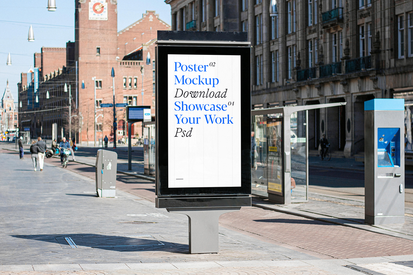 Free Street Digital Poster Billboard PSD Mockup