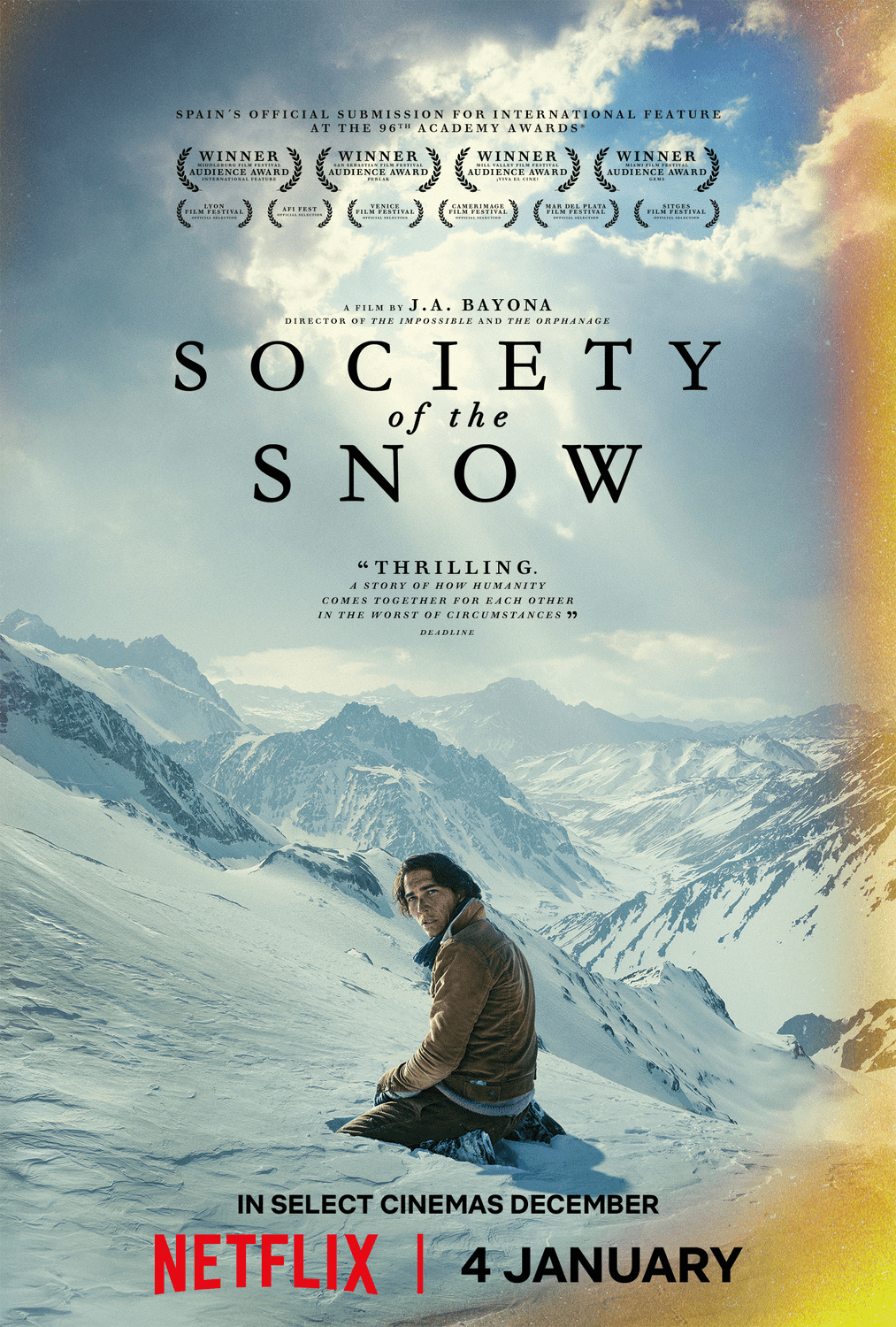 Movie poster for Society of the Snow.
