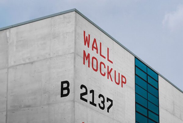 Cover Free Building Facade PSD Mockup