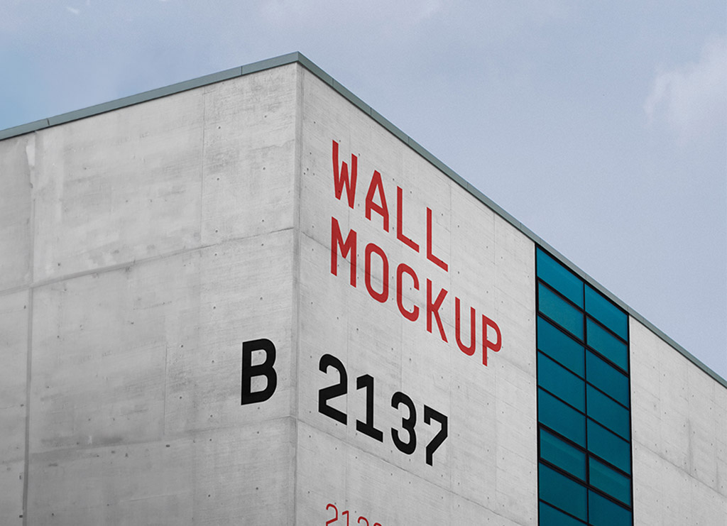 Cover Free Building Facade PSD Mockup