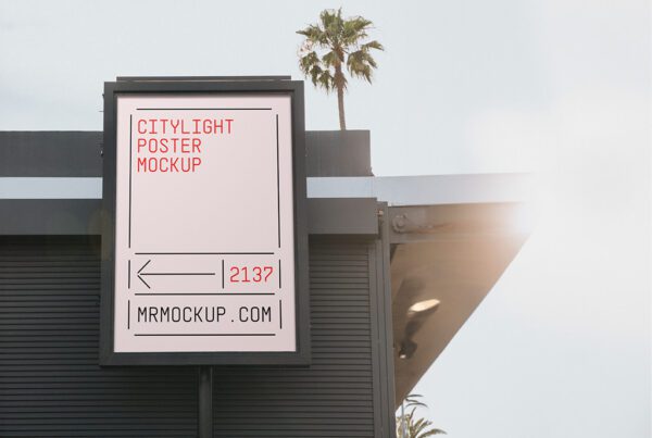 Cover Free Citylight Poster PSD Mockup