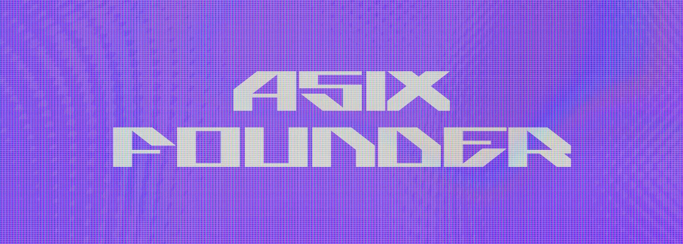 Asix Founder, free nostalgic Y2K font for graphic design projects