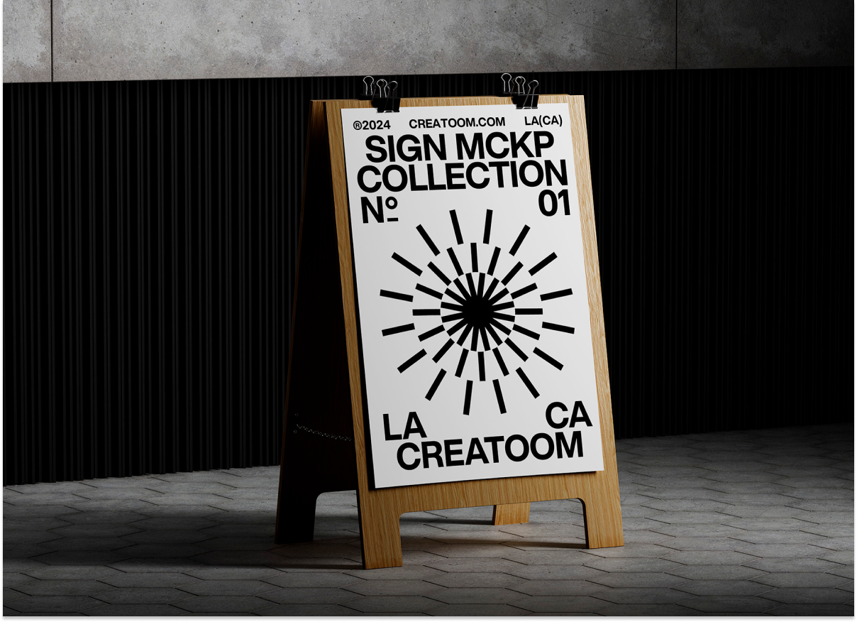 Free Sidewalk Sign Sandwich Board Mockup