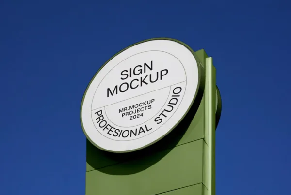 Free Circle Outside Sign Mockup