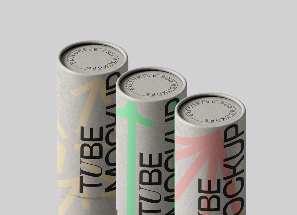 Free Cardboard Tubes Mockup by Creatoom