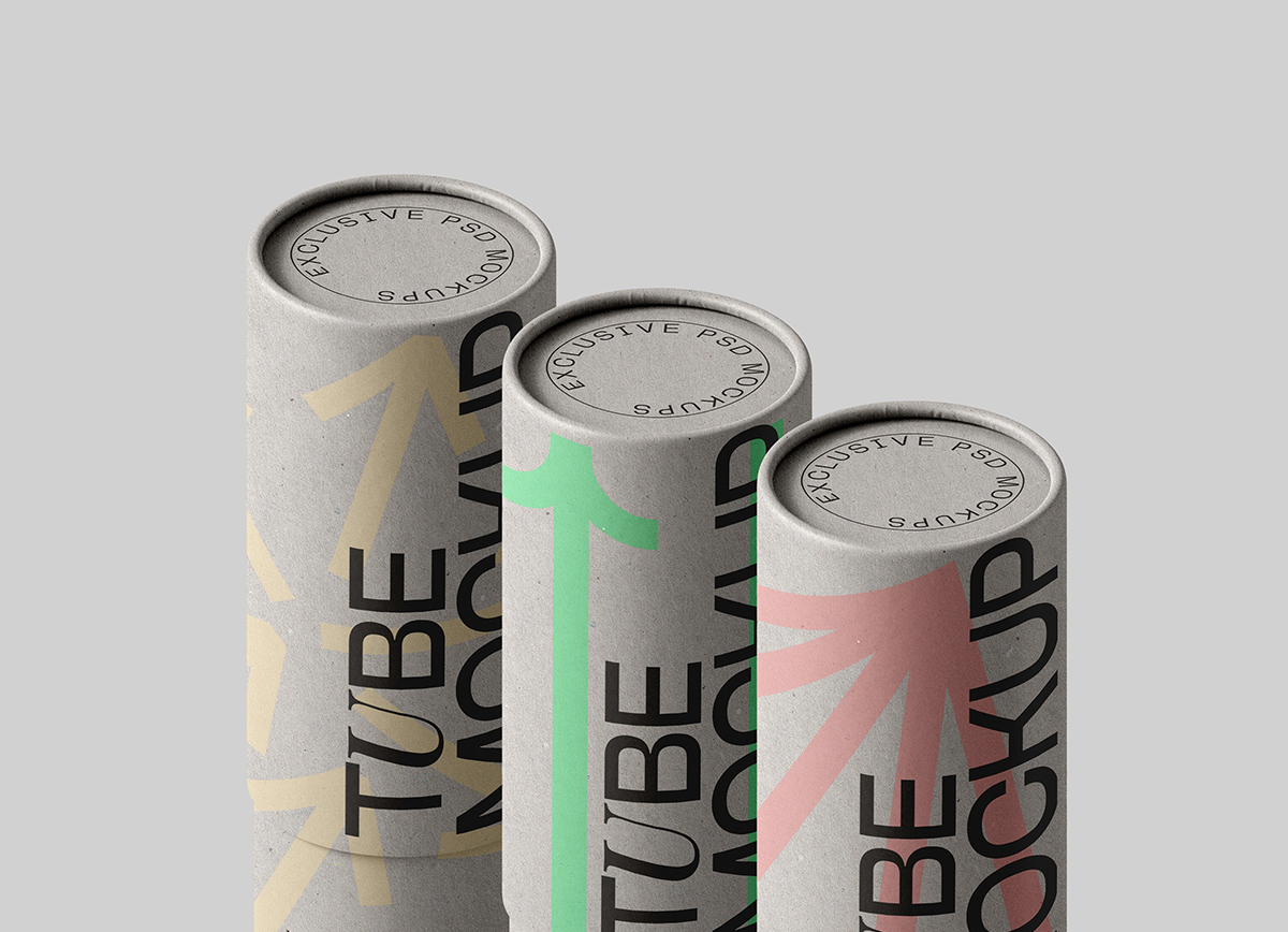 Free Cardboard Tubes Mockup by Creatoom