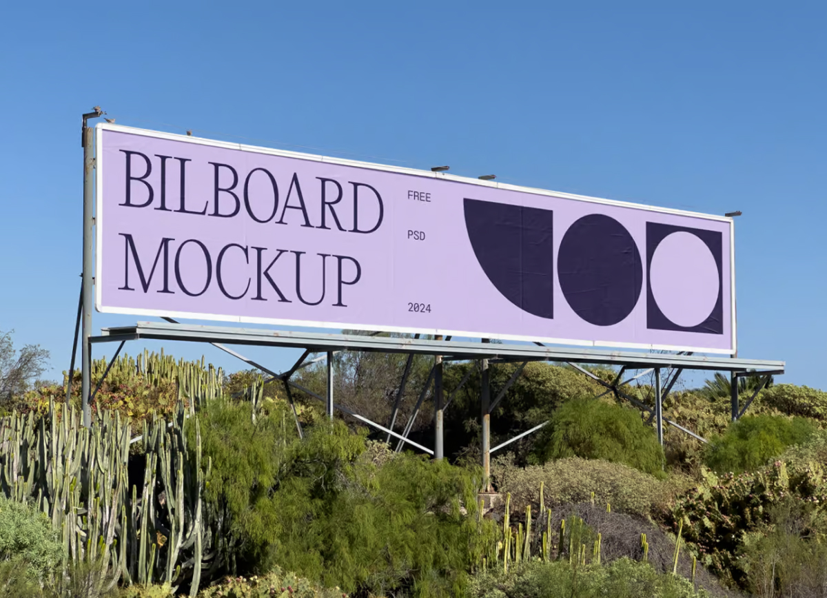 Free Outdoor Wide Billboard Mockup