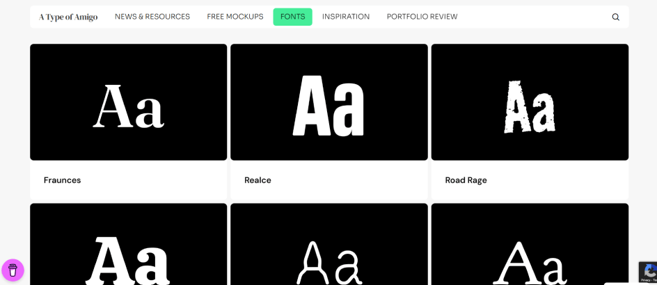 A Type of Amigo has collected over 90 fonts from our favorites corners of the internet, always linking back to their original source.