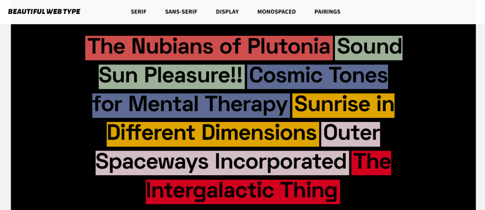 Beautiful Web Type goes straight to the point: a guide to only the best open-source typefaces.