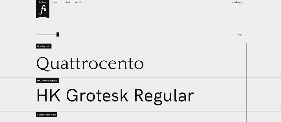 Fontain is a manifestation of the libre font movement, improving the access to free to use, study and modify fonts