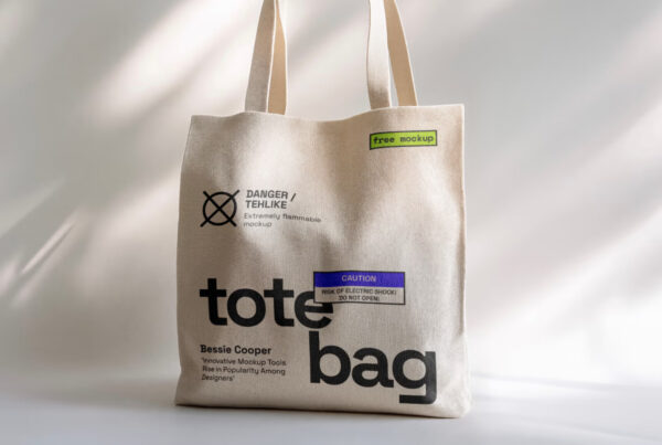 A free high-resolution fabric shopper bag mockup for eco-friendly branding. Realistic texture and soft lighting. Easy to use PSD. Download now!