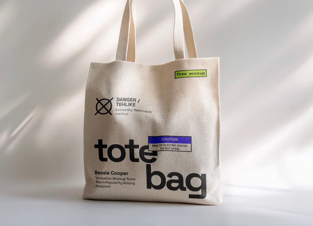 A free high-resolution fabric shopper bag mockup for eco-friendly branding. Realistic texture and soft lighting. Easy to use PSD. Download now!