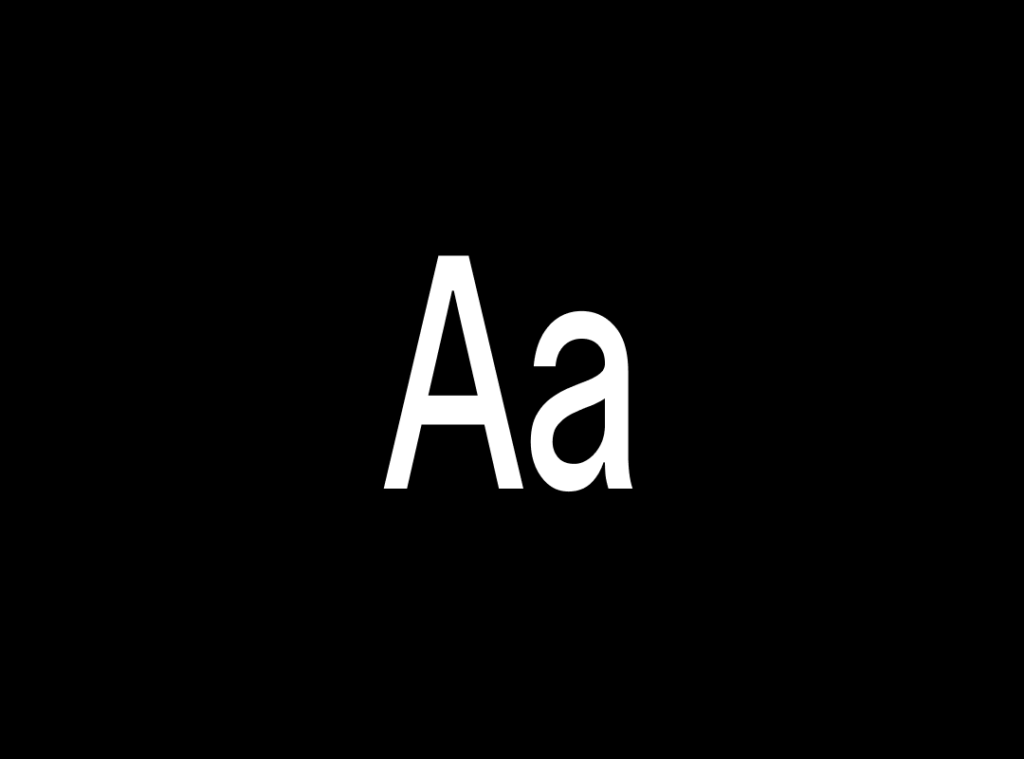 A close-up view of the letters "Aa" in the Cossette Titre font, a condensed grotesque typeface with inverted contrast.