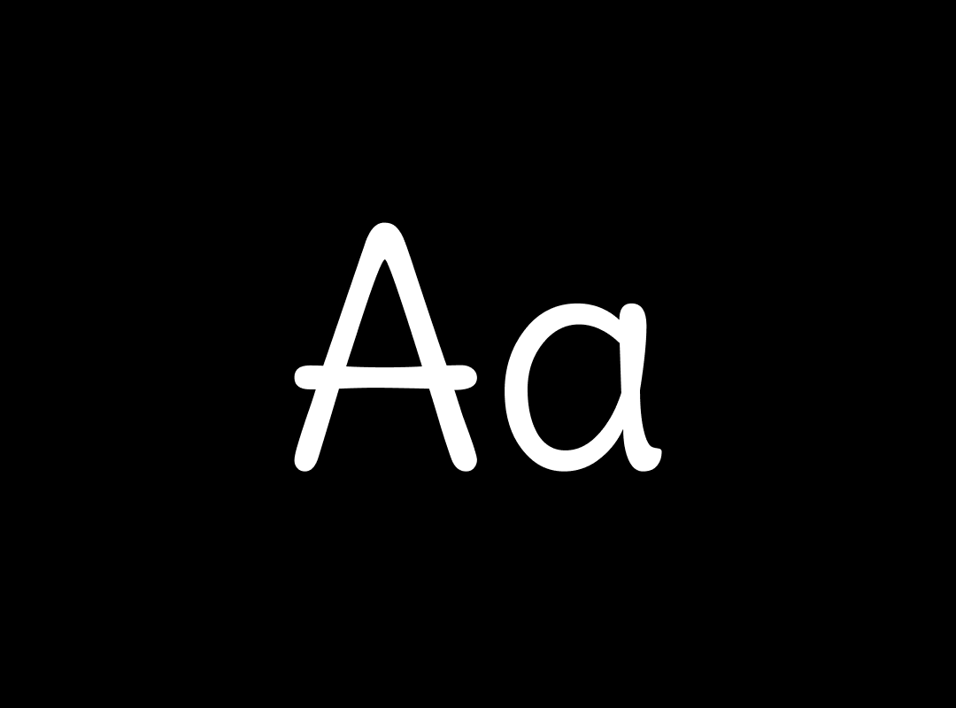 Graphic featuring the uppercase letter "A" and the lowercase letter "a" set in the Delius Regular style.