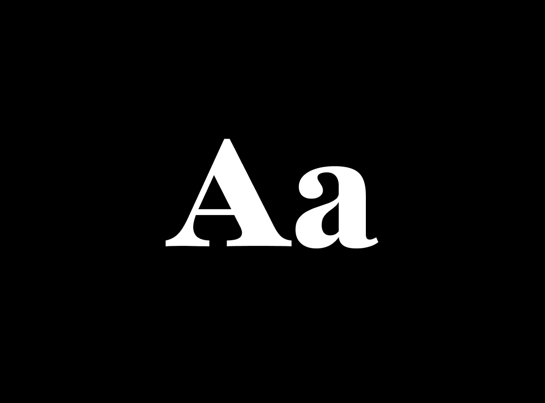 A close-up graphic showing the uppercase 'A' and lowercase 'a' in the Playfair transitional serif typeface.