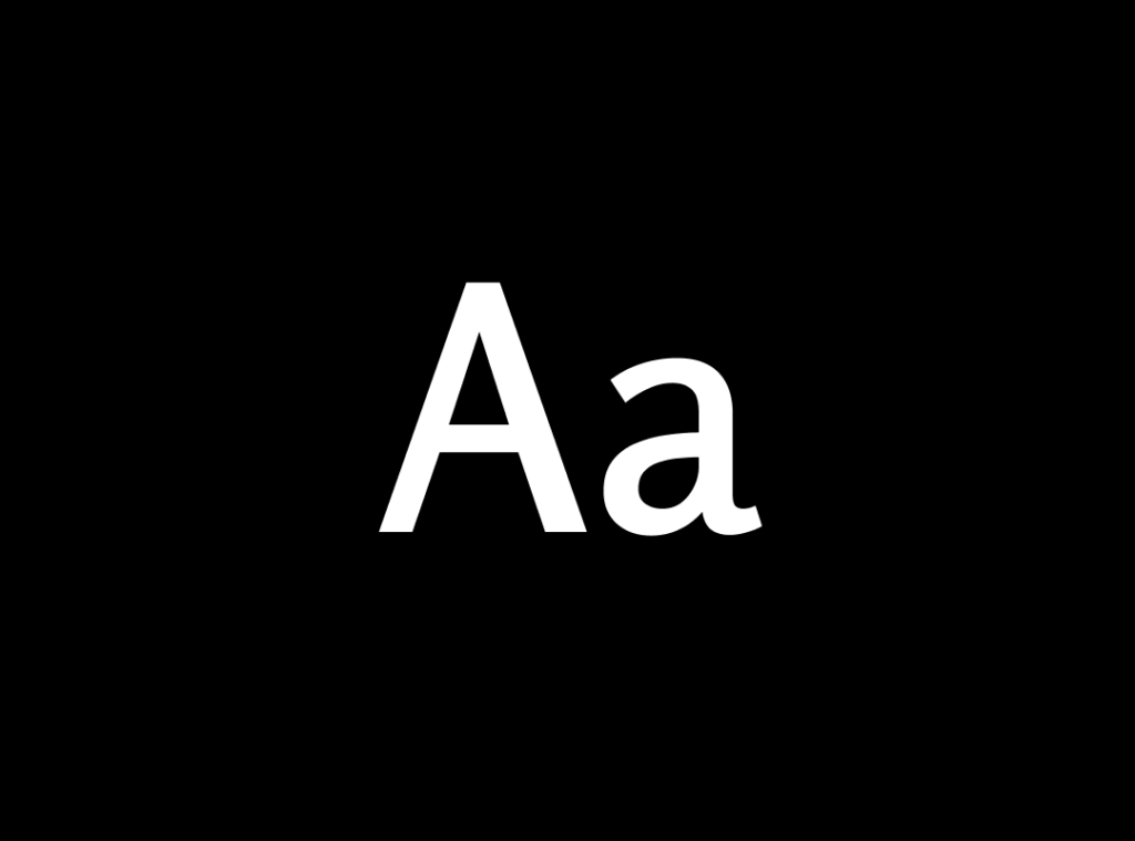 Graphic featuring the uppercase letter "A" and the lowercase letter "a" set in the Rosario Regular style.