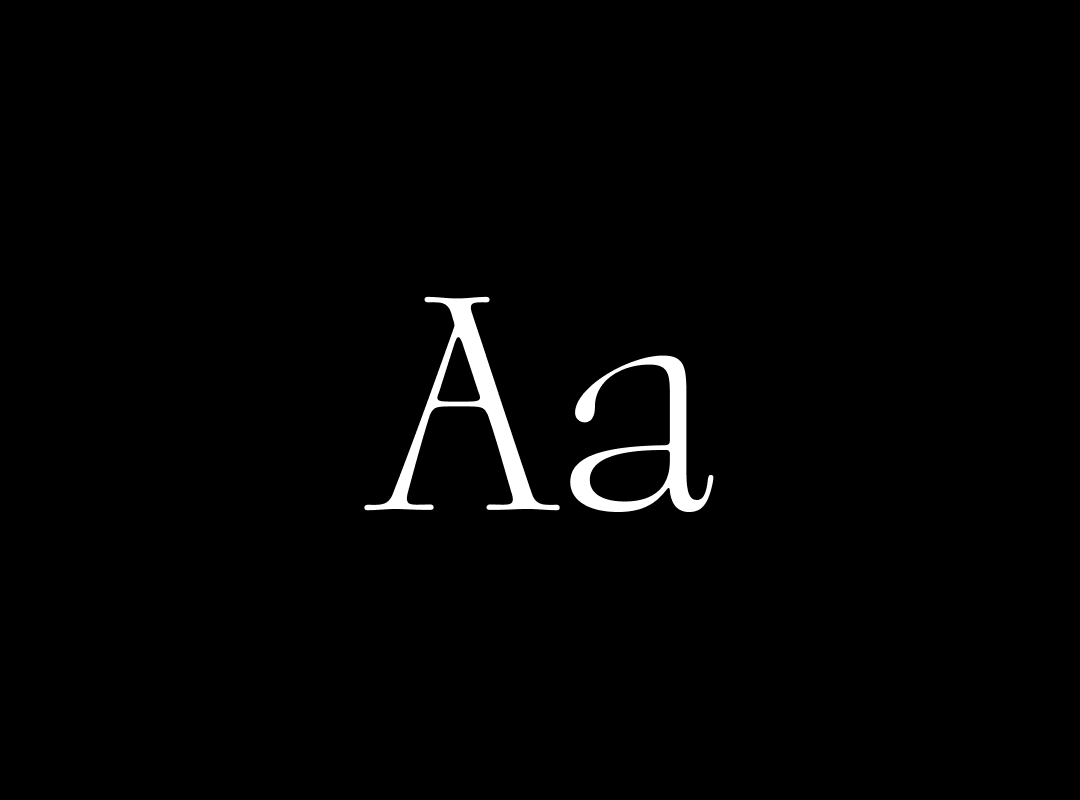 Minimalist graphic displaying the letters "Aa" in uppercase and lowercase using the Aujournuit typeface.