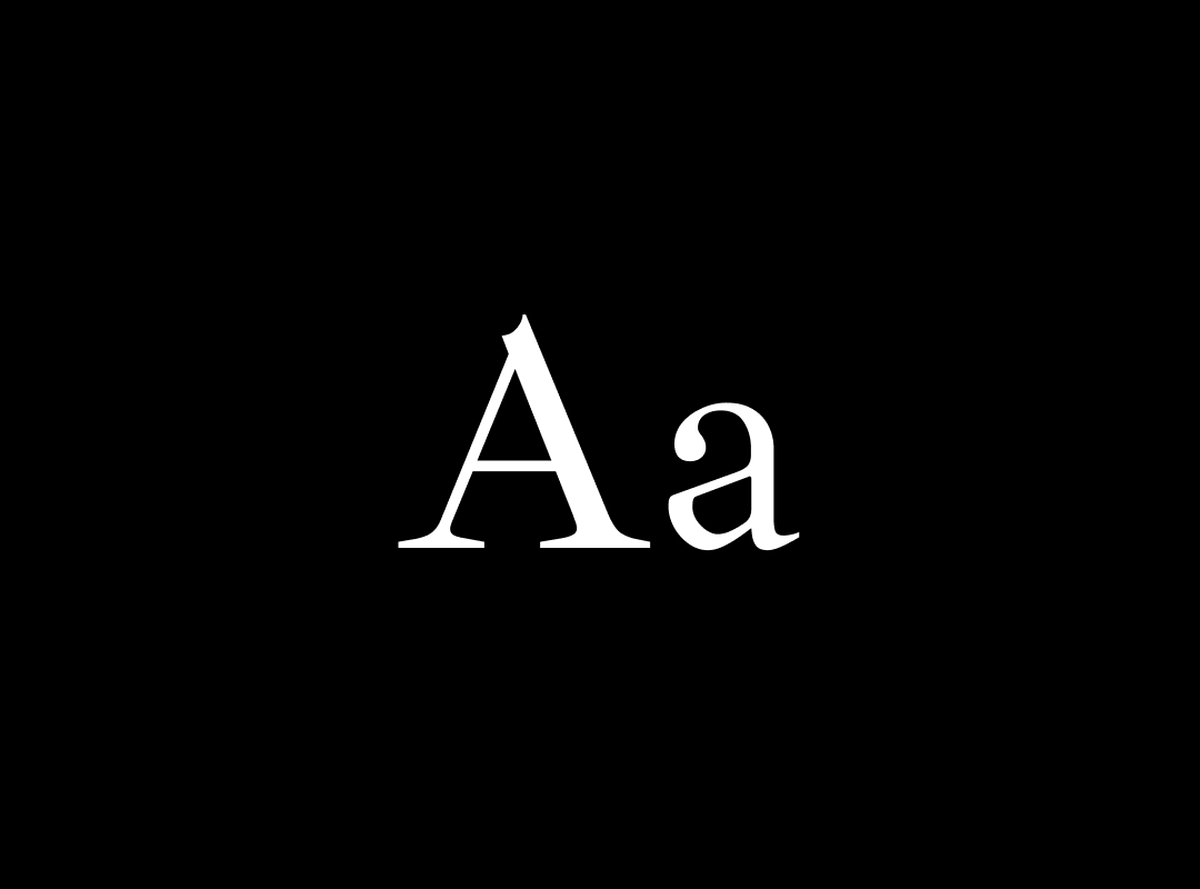 Graphic showcasing the letters Aa in the elegant Ibarra Real Nova serif typeface.