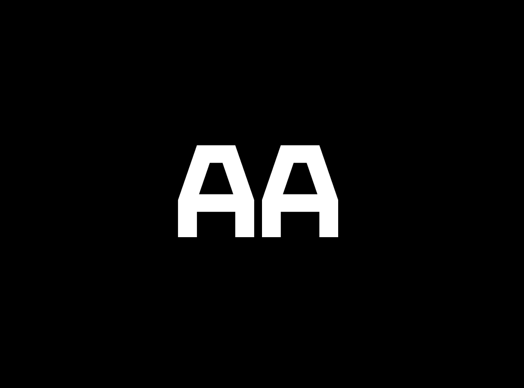 Minimalist graphic presentation featuring the letters Aa rendered in the heavy, blocky, and experimental geometric style of Courbe Sans against a high-contrast background.